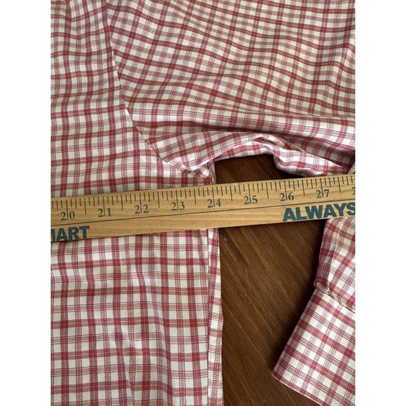 Brooks Brothers 346 Men Size LR Red White Check Regular Fit Long Sleeve Shirt - Picture 10 of 11